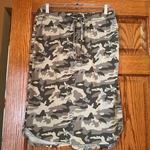 Tickled Teal Green and Gray Midi Skirt